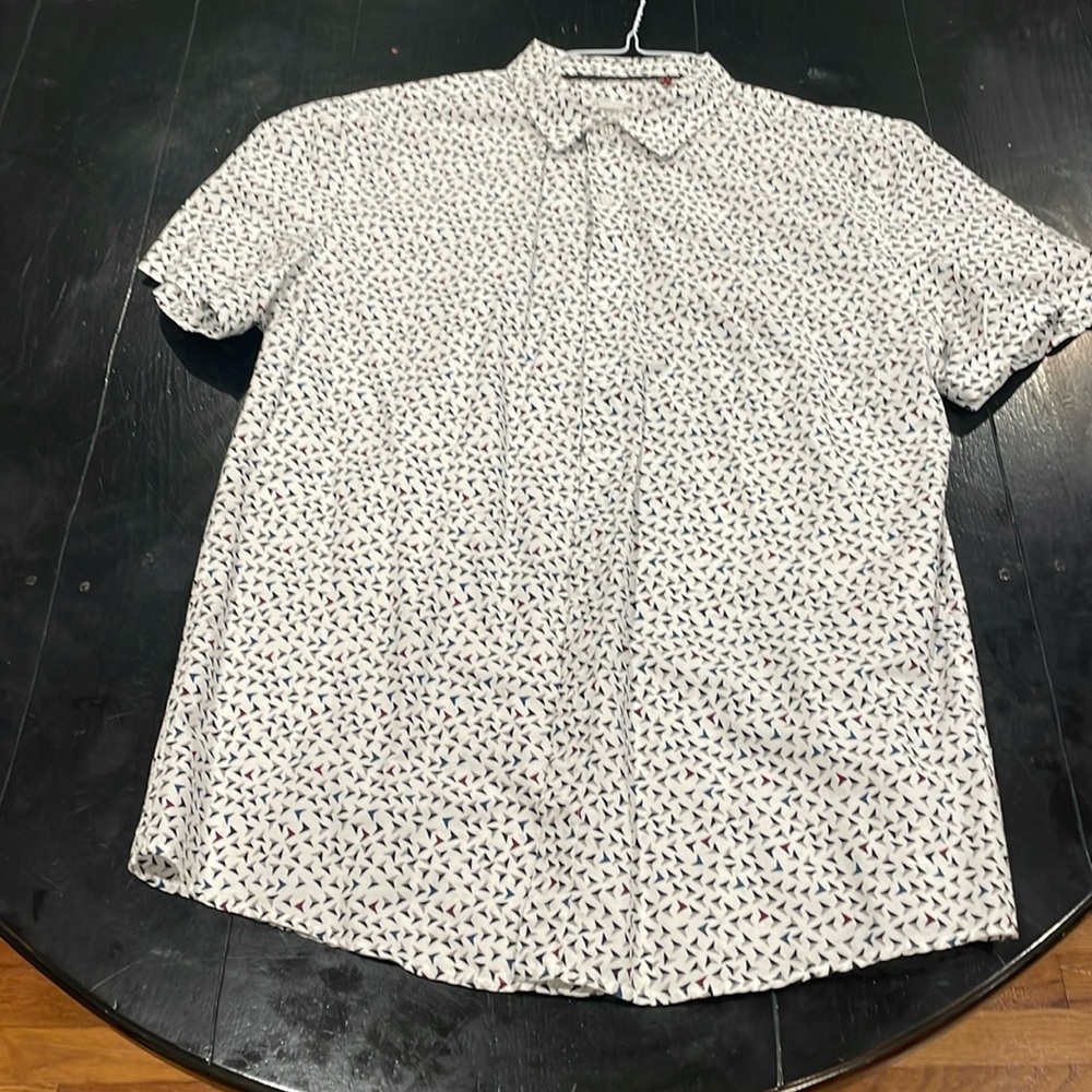 Short Sleeve Button Down Geometric Style